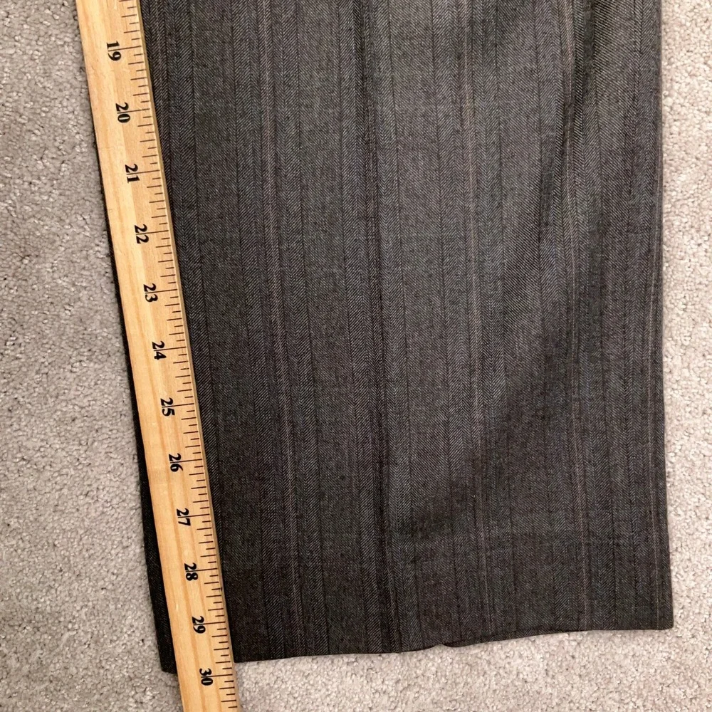 Hart Schaffner Marx Suit Mens 44R Gray Herringbone Pinstripe Heritage Career‎